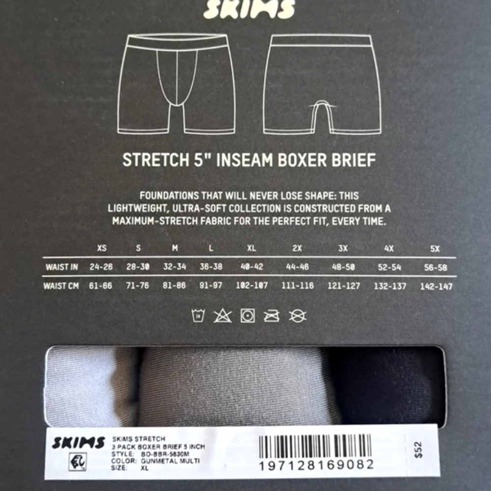 XLARGE   MENS SKIMS 5" BOXER BRIEFS 3 PACK - Picture 4 of 6